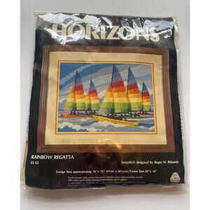 NEW Vintage Horizons Longstitch Needlepoint Rainbow Regatta